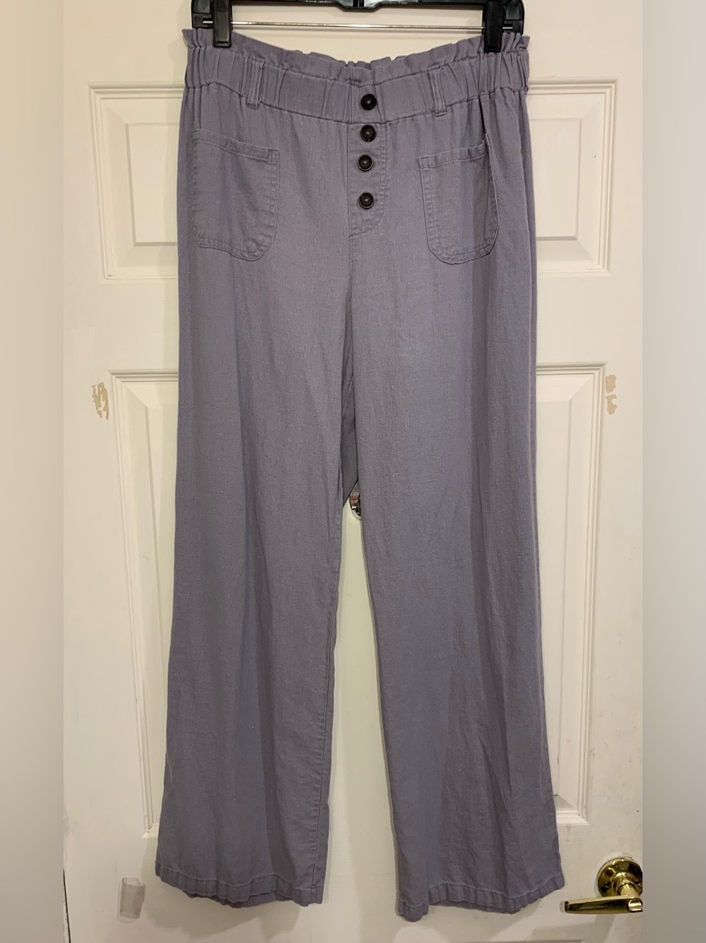 ReWash Gray Linen Blend Casual Wide Leg Large Pants.               3429